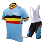 2021 Abbigliamento Ciclismo Belgio Celeste Manica Corta e Salopette