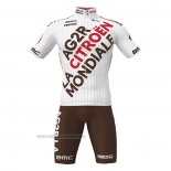 2022 Abbigliamento Ciclismo Ag2r La Mondiale Bianco Manica Corta e Salopette