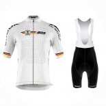 2023 Abbigliamento Ciclismo Germania Bianco Manica Corta e Salopette