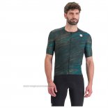 2023 Abbigliamento Ciclismo Sportful Blu Verde Manica Corta e Salopette