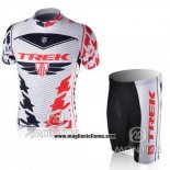 2010 Abbigliamento Ciclismo Trek Rosso e Bianco Manica Corta e Salopette