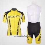 2012 Abbigliamento Ciclismo Scott Nero e Giallo Manica Corta e Salopette