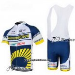 2012 Abbigliamento Ciclismo Vacansoleil Giallo e Blu Manica Corta e Salopette
