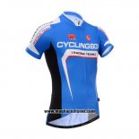 2014 Abbigliamento Ciclismo Fox Cyclingbox Blu e Bianco Manica Corta e Salopette