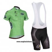 2014 Abbigliamento Ciclismo Tour de France Verde Manica Corta e Salopette