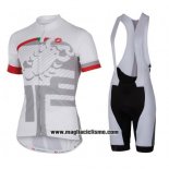 2016 Abbigliamento Ciclismo Castelli Bianco e Rosso Manica Corta e Salopette