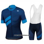 2018 Abbigliamento Ciclismo Sportful Spento Blu Manica Corta e Salopette