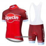 2019 Abbigliamento Ciclismo Katusha Alpecin Rosso Bianco Manica Corta e Salopette