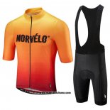 2020 Abbigliamento Ciclismo Morvelo Arancione Manica Corta e Salopette
