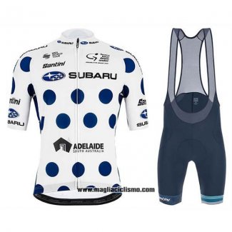 2020 Abbigliamento Ciclismo Subaru Lider Bianco Blu Manica Corta e Salopette
