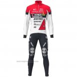 2021 Abbigliamento Ciclismo Androni Giocattoli Bianco Rosso Manica Lunga e Salopette
