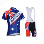 2023 Abbigliamento Ciclismo Australia Blu Manica Corta e Salopette