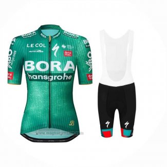 2023 Abbigliamento Ciclismo Donne Bora Hansgrohe Verde Manica Corta e Salopette