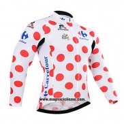 2015 Abbigliamento Ciclismo Tour de France Bianco e Rosso Manica Lunga e Salopette