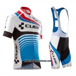 2016 Abbigliamento Ciclismo Cube Blu e Bianco Manica Corta e Salopette