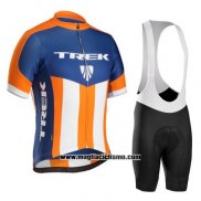 2016 Abbigliamento Ciclismo Trek Bontrager Blu e Arancione Manica Corta e Salopette