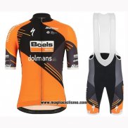 2019 Abbigliamento Ciclismo Donne Boels Dolmans Arancione Manica Corta e Salopette
