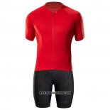 2020 Abbigliamento Ciclismo Bontrage Rosso Manica Corta e Salopette