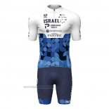 2022 Abbigliamento Ciclismo Israel Cycling Academy Blu Bianco Manica Corta e Salopette