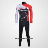 2011 Abbigliamento Ciclismo Shimano Rosso e Nero Manica Lunga e Salopette