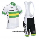 2013 Abbigliamento Ciclismo Australia Bianco e Verde Manica Corta e Salopette