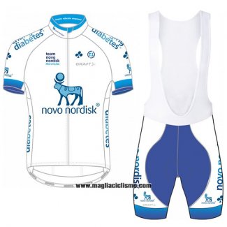 2017 Abbigliamento Ciclismo Novo Nordisk Bianco Manica Corta e Salopette