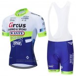 2021 Abbigliamento Ciclismo Wanty-Gobert Cycling Team Blu Bianco Giallo Manica Corta e Salopette