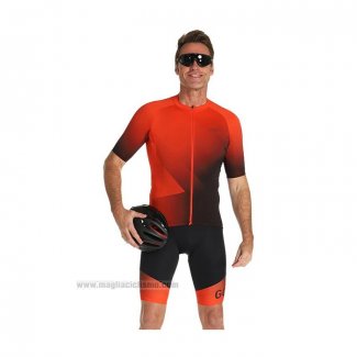 2022 Abbigliamento Ciclismo Gore Arancione Manica Corta e Salopette