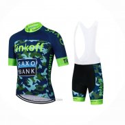 2024 Abbigliamento Ciclismo Tinkoff Blu Verde Manica Corta e Salopette