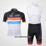 2012 Abbigliamento Ciclismo Radioshack Nero e Bianco Manica Corta e Salopette