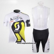 2012 Abbigliamento Ciclismo Scott Bianco e Giallo Manica Corta e Salopette
