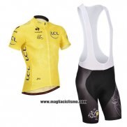 2014 Abbigliamento Ciclismo Tour de France Giallo Manica Corta e Salopette