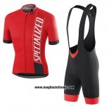 2016 Abbigliamento Ciclismo Specialized Rosso Bianco Nero Manica Corta e Salopette