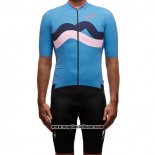 2017 Abbigliamento Ciclismo Maap Fat Stripe Blu Manica Corta e Salopette