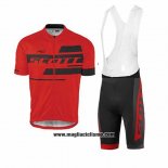 2017 Abbigliamento Ciclismo Scott Rosso e Nero Manica Corta e Salopette