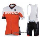 2017 Abbigliamento Ciclismo Sportful Sc Bianco e Arancione Manica Corta e Salopette