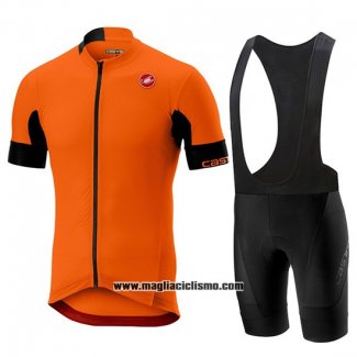 2019 Abbigliamento Ciclismo Castelli Aero Race Arancione Manica Corta e Salopette