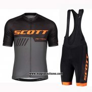2019 Abbigliamento Ciclismo Scott Nero Grigio Manica Corta e Salopette
