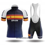 2020 Abbigliamento Ciclismo Campione Spagna Blu Giallo Manica Corta e Salopette