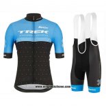 2020 Abbigliamento Ciclismo Trek Blu Nero Manica Corta e Salopette
