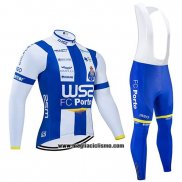 2020 Abbigliamento Ciclismo W52-FC Porto Bianco Blu Manica Lunga e Salopette