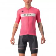2022 Abbigliamento Ciclismo Giro d'Italia Chiaro Rosa Manica Corta e Salopette