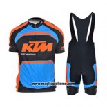 2015 Abbigliamento Ciclismo KTM Blu e Arancione Manica Corta e Salopette