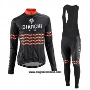 2016 Abbigliamento Ciclismo Donne Bianchi Nero e Arancione Manica Lunga e Salopette