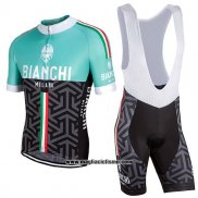 2017 Abbigliamento Ciclismo Donne Bianchi Nero e Verde Manica Corta e Salopette