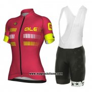 2018 Abbigliamento Ciclismo Donne ALE Rosso Manica Corta e Salopette