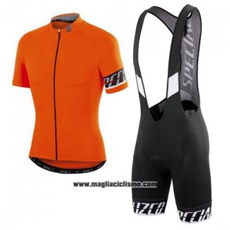 2018 Abbigliamento Ciclismo Specialized Arancione Nero Manica Corta e Salopette