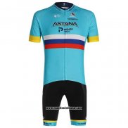 2020 Abbigliamento Ciclismo Astana Campione Russia Manica Corta e Salopette
