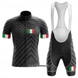 2020 Abbigliamento Ciclismo Italia Nero Manica Corta e Salopette