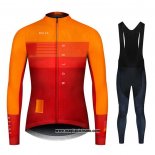 2020 Abbigliamento Ciclismo NDLSS Giallo Arancione Manica Lunga e Salopette